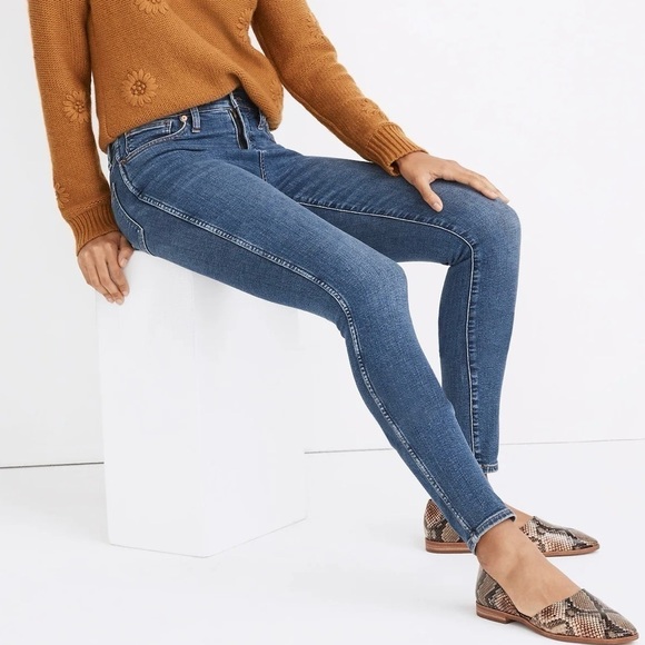 NWT Madewell Women’s 10” High Rise Skinny Jeans in Wendover Wash Blue Size 24 - Picture 3 of 15